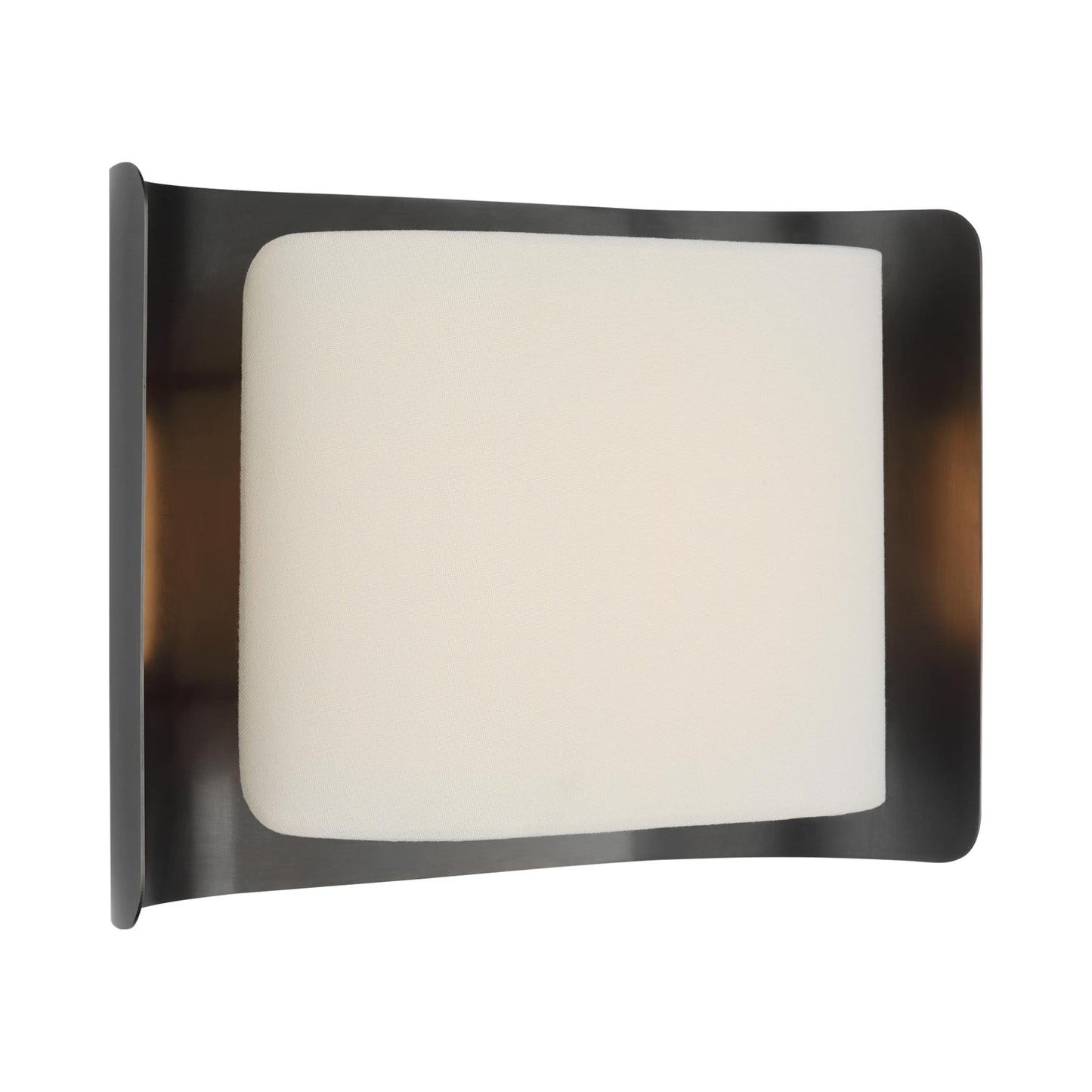 Penumbra Wide LED Wall Light in Bronze/Linen.
