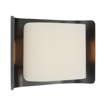 Penumbra Wide LED Wall Light in Bronze/Linen.