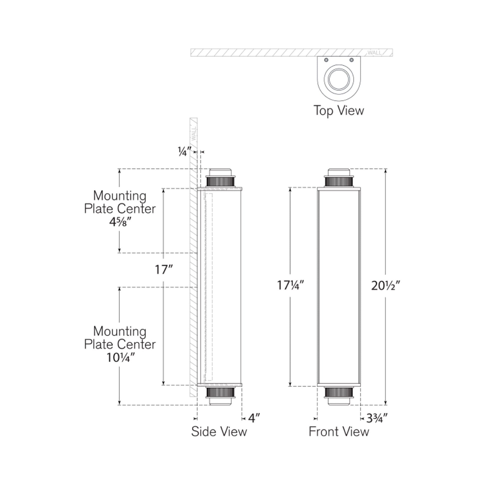 Percy LED Bath Wall Light - line drawing.