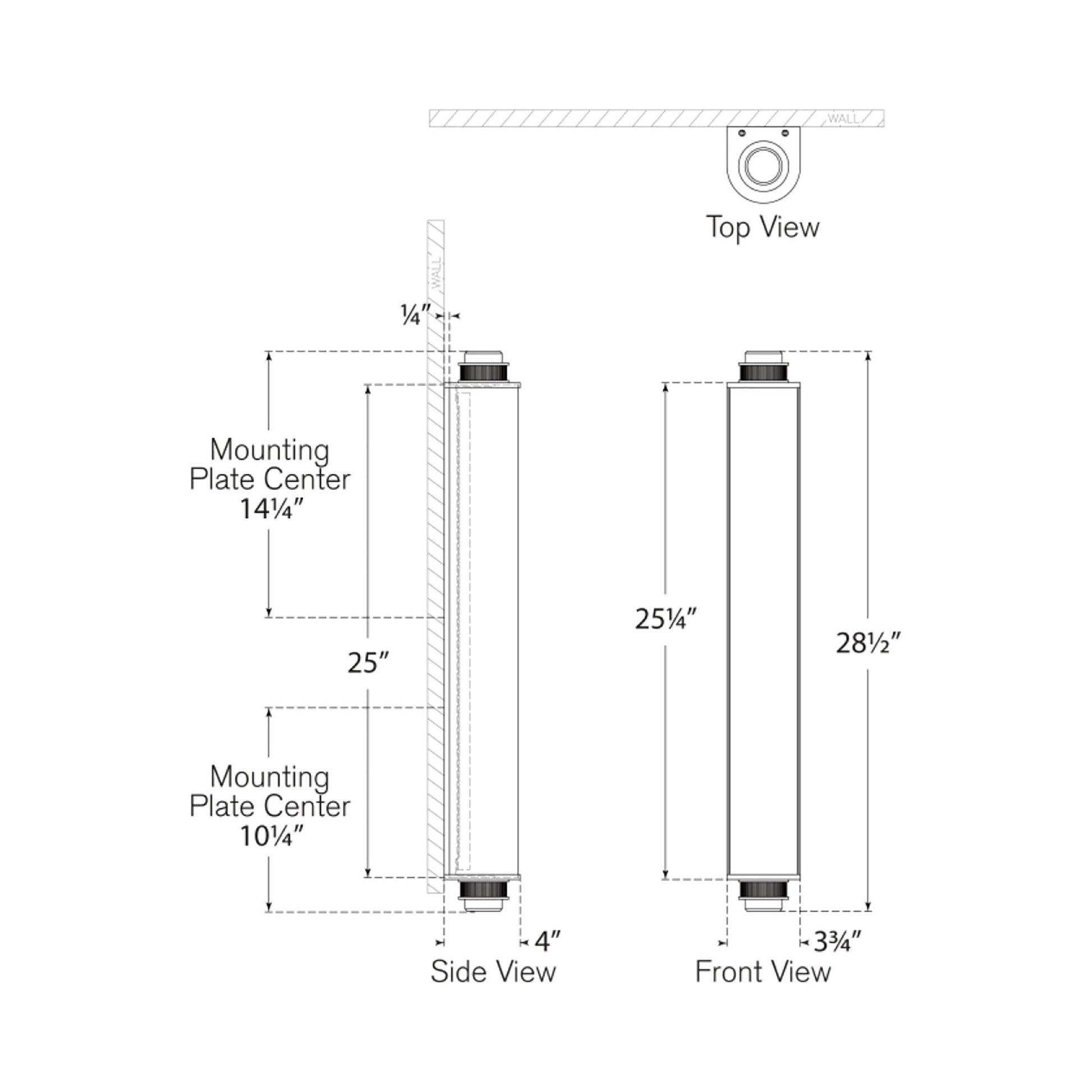 Percy LED Bath Wall Light - line drawing.