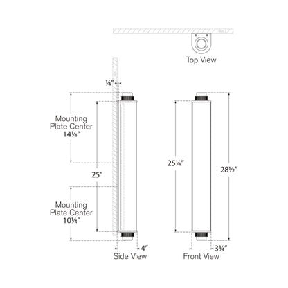 Percy LED Bath Wall Light - line drawing.
