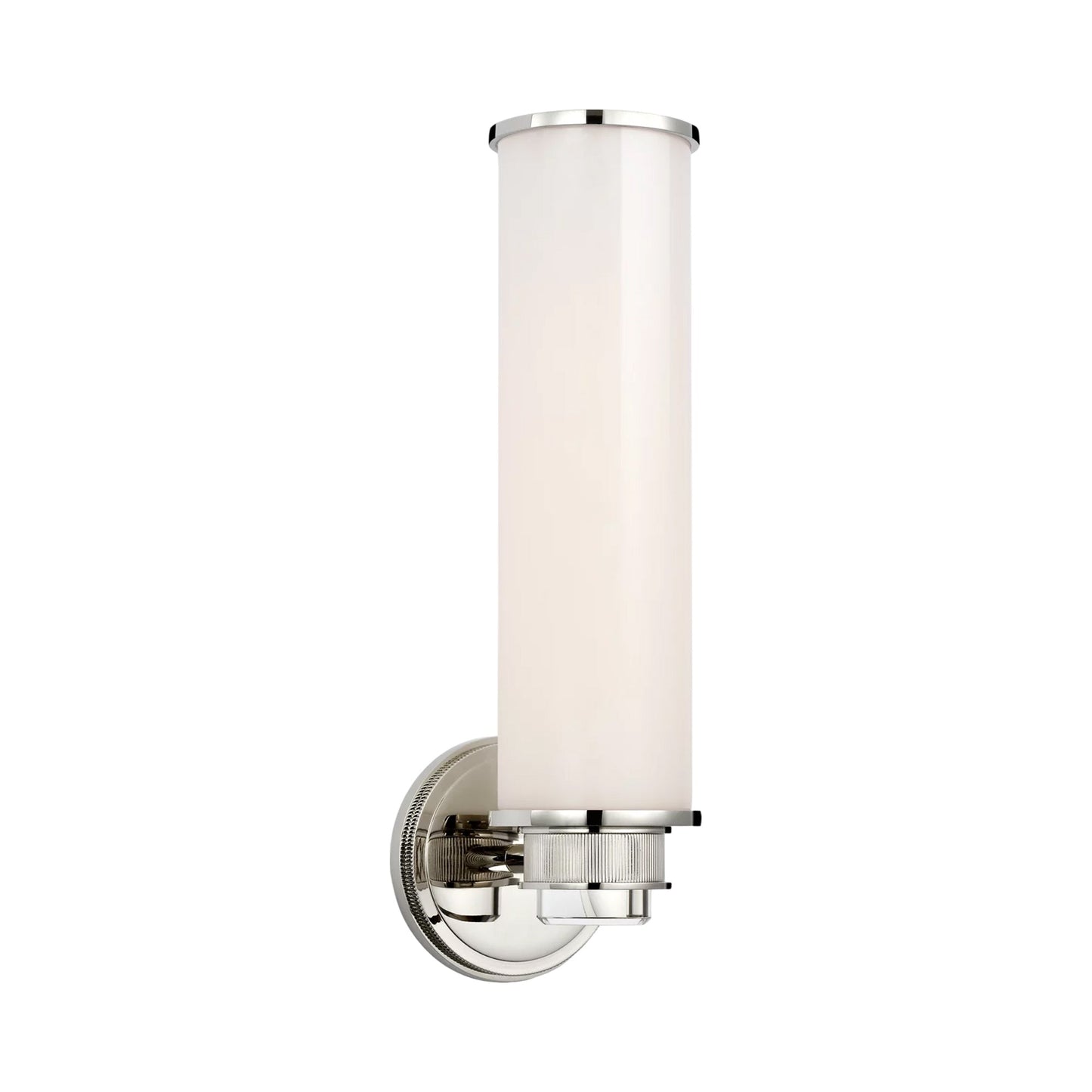 Percy Single LED Bath Wall Light in Polished Nickel.