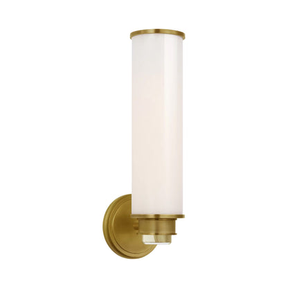 Percy Single LED Bath Wall Light in Soft Brass.