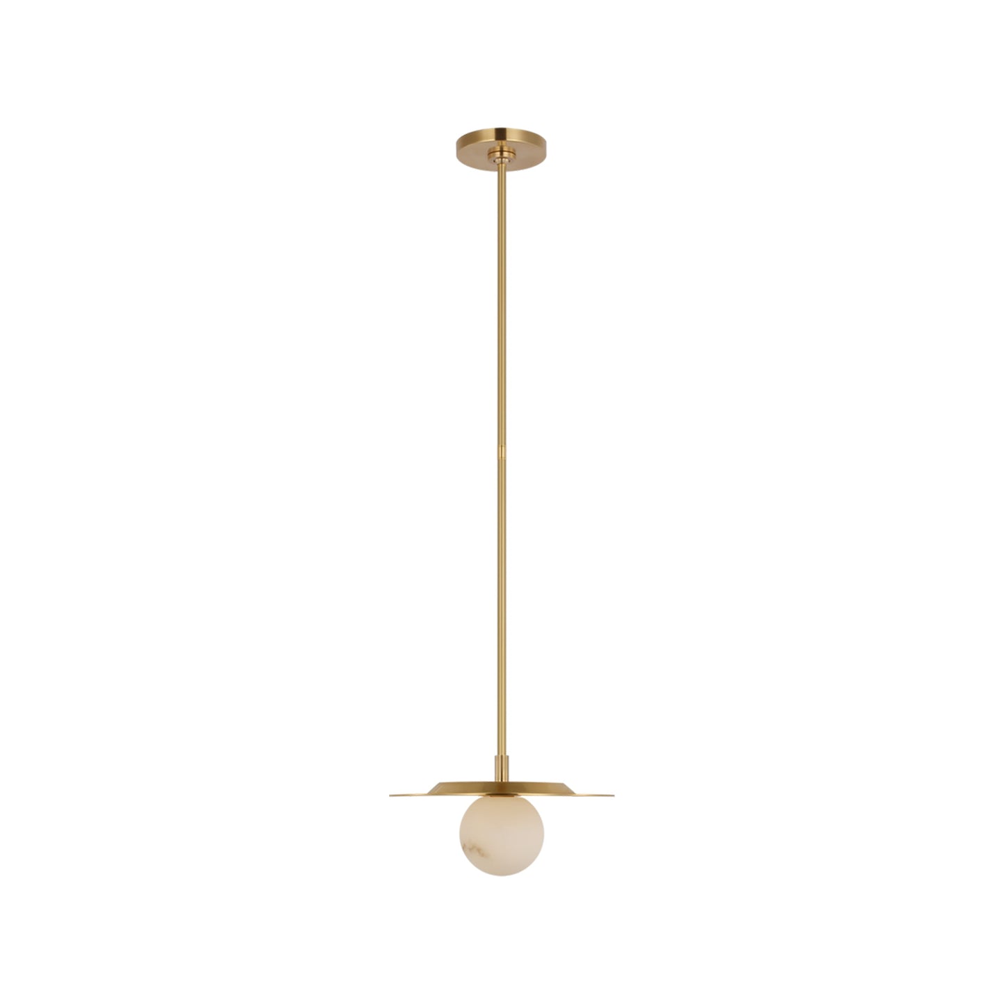 Pertica LED Pendant Light in Mirrored Antique Brass (12-Inch).