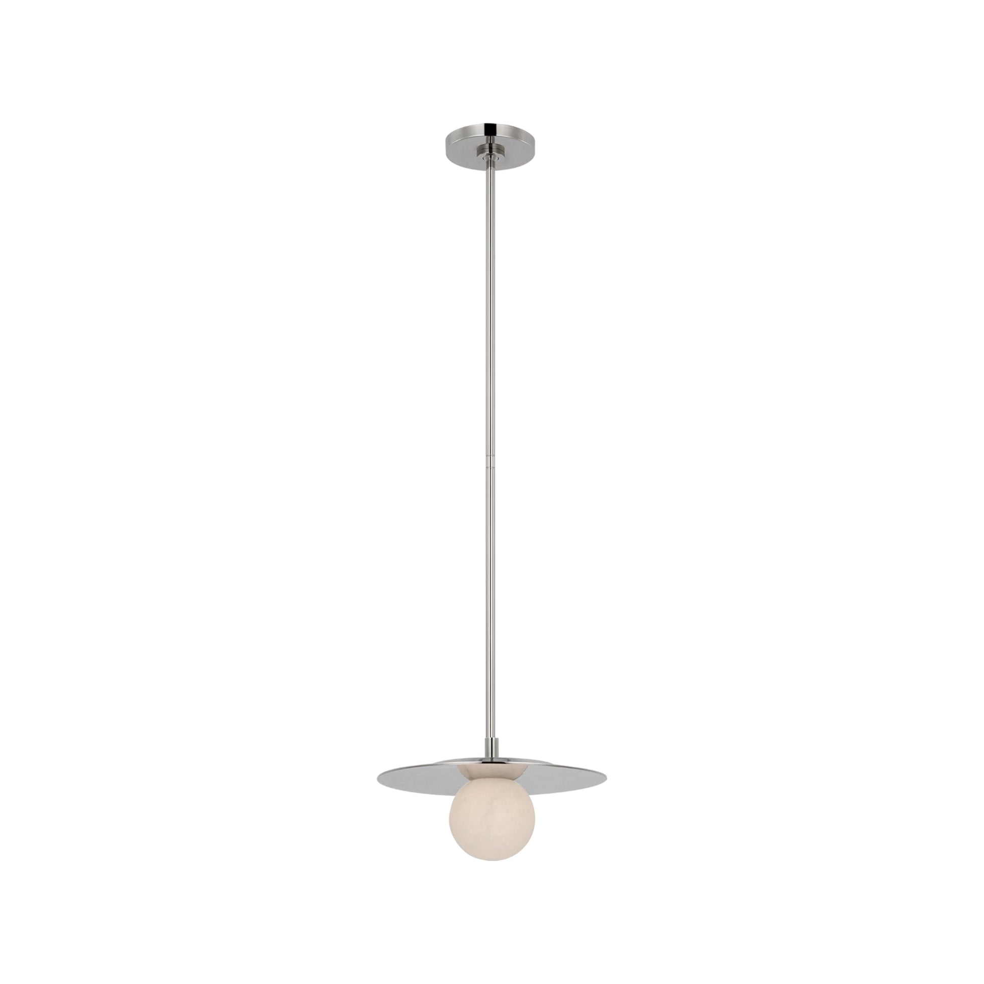Pertica LED Pendant Light in Polished Nickel (12-Inch).