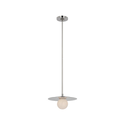Pertica LED Pendant Light in Polished Nickel (12-Inch).