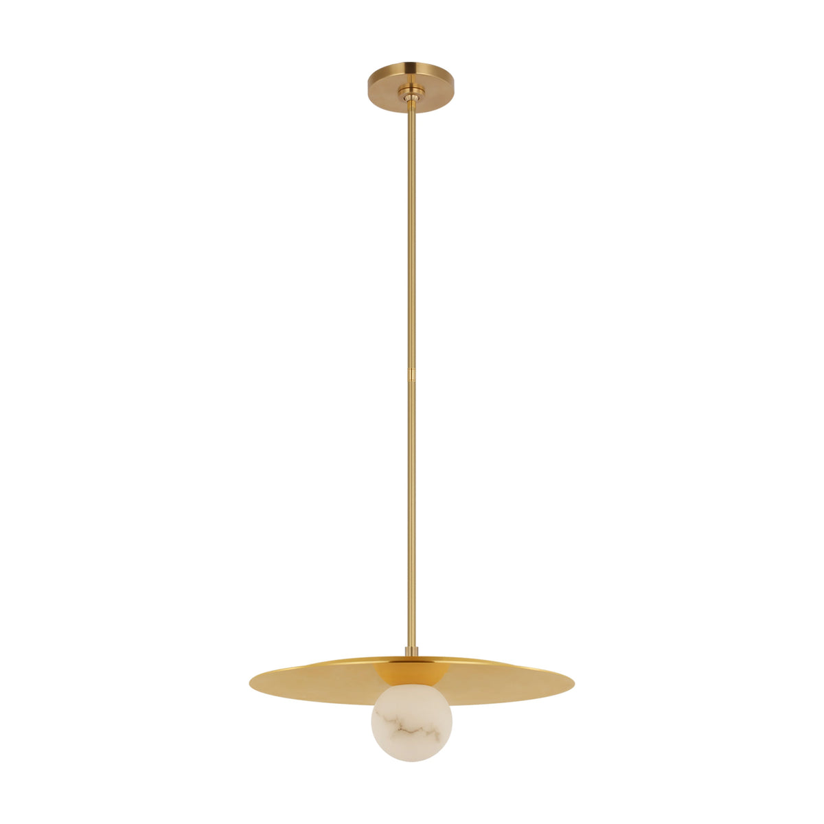 Pertica LED Pendant Light in Mirrored Antique Brass (18-Inch).