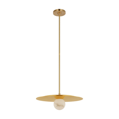 Pertica LED Pendant Light in Mirrored Antique Brass (18-Inch).