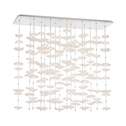 Petaluma Cascading Linear LED Chandelier in Soft Silver.