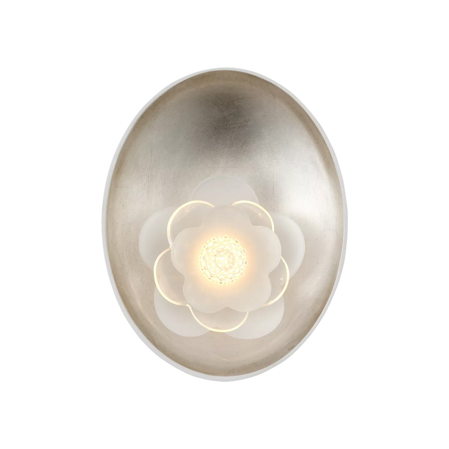 Petaluma LED Wall Light in Matte White and Burnished Silver Leaf (6.5-Inch).