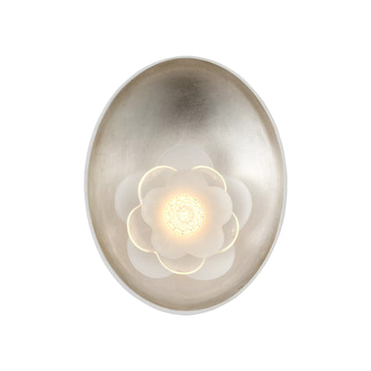 Petaluma LED Wall Light in Matte White and Burnished Silver Leaf (6.5-Inch).