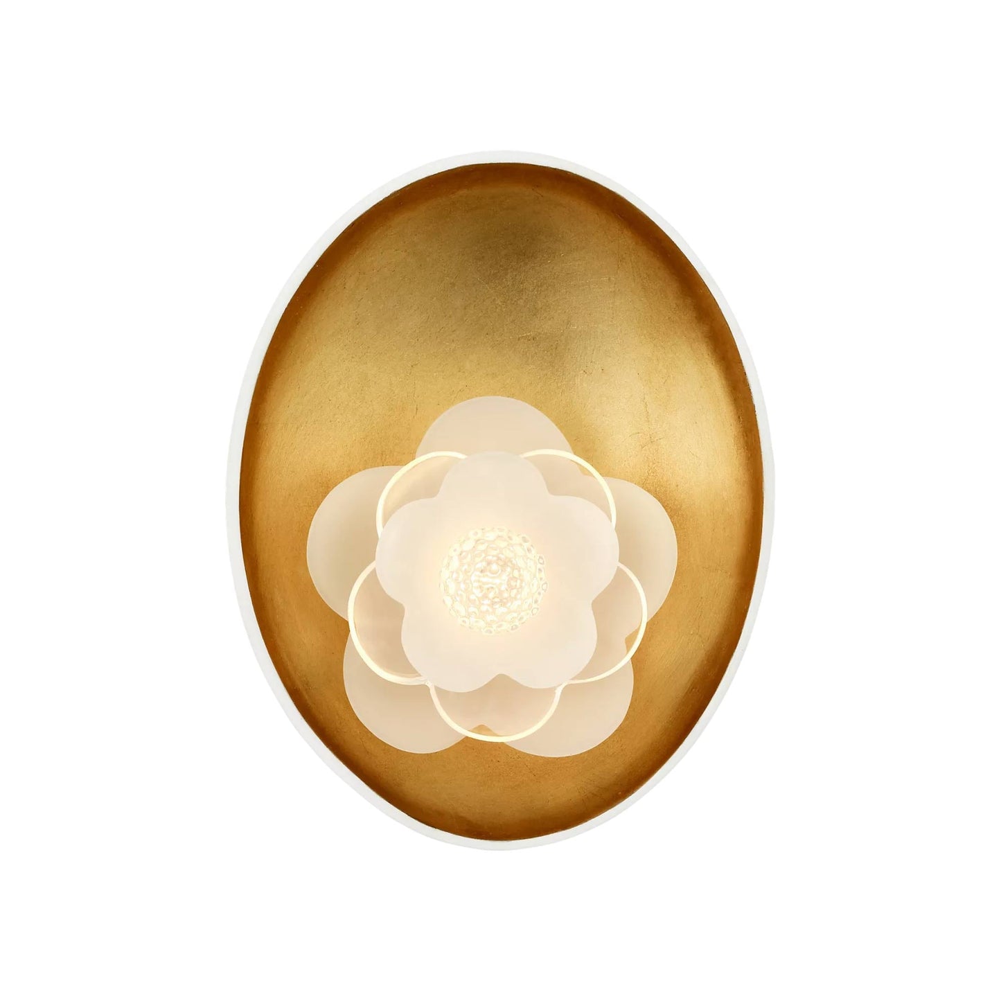 Petaluma LED Wall Light in Matte White and Gild (6.5-Inch).