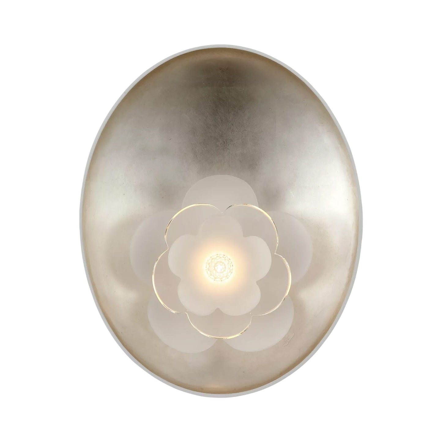 Petaluma LED Wall Light in Matte White and Burnished Silver Leaf (13-Inch).