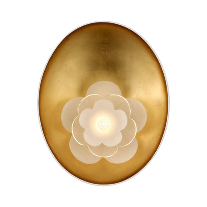 Petaluma LED Wall Light in Matte White and Gild (13-Inch).