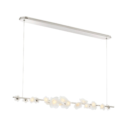 Petaluma Linear LED Chandelier in Soft Silver.