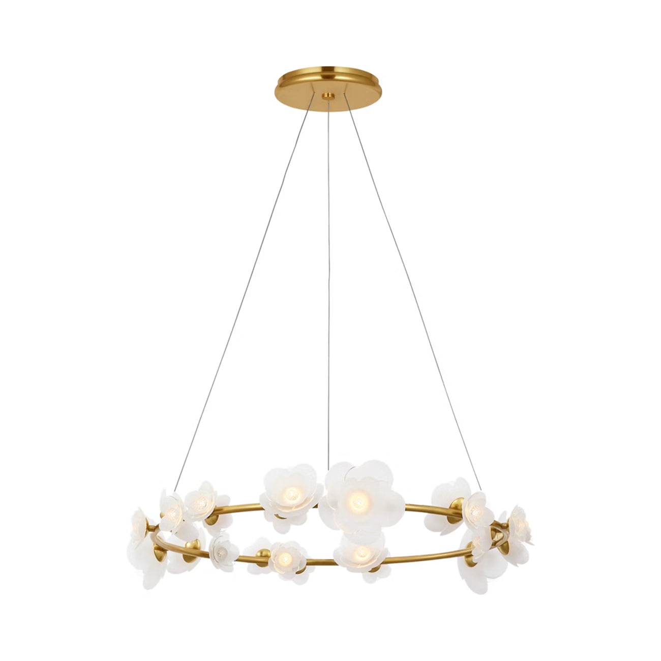 Petaluma Ring LED Chandelier in Soft Lacquered Brass.