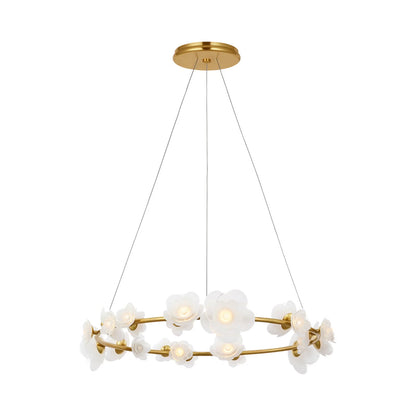 Petaluma Ring LED Chandelier in Soft Lacquered Brass.