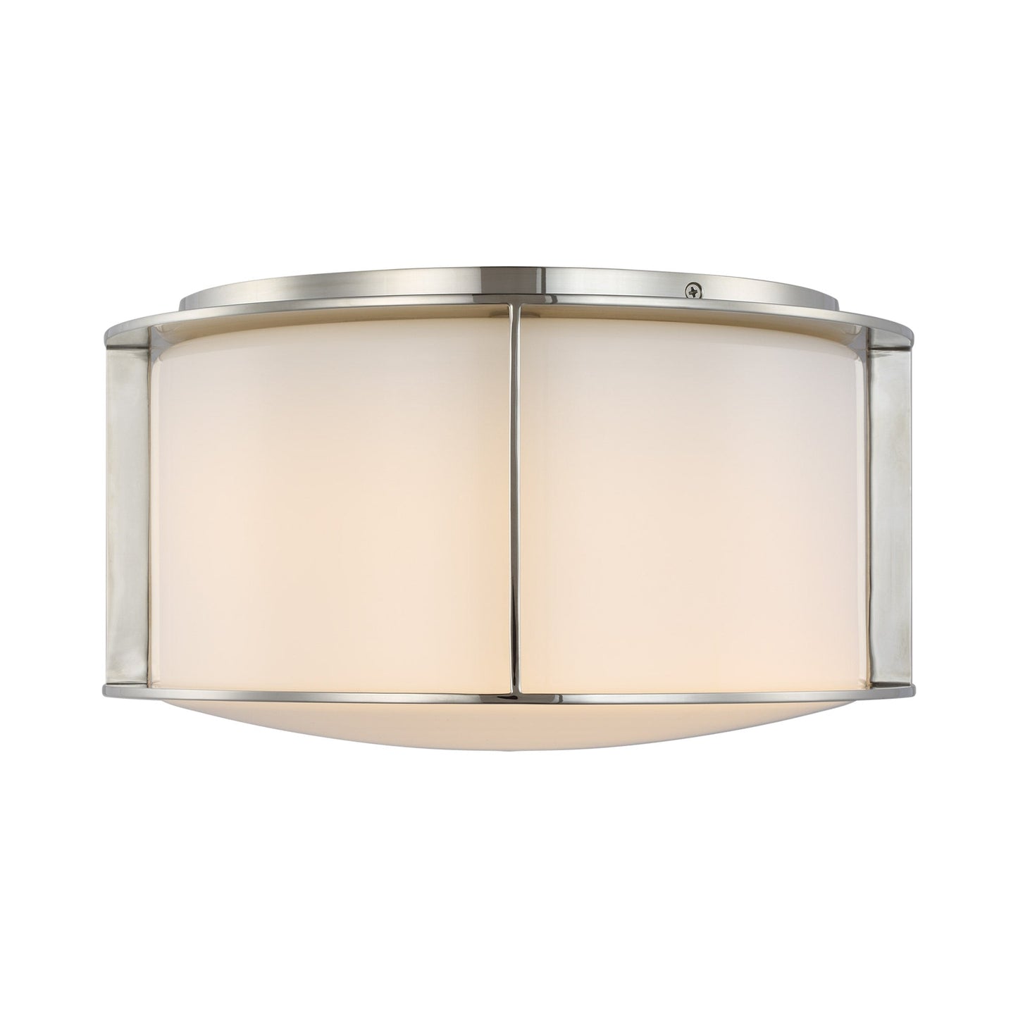 Phinn LED Flush Mount Ceiling Light in Polished Nickel.