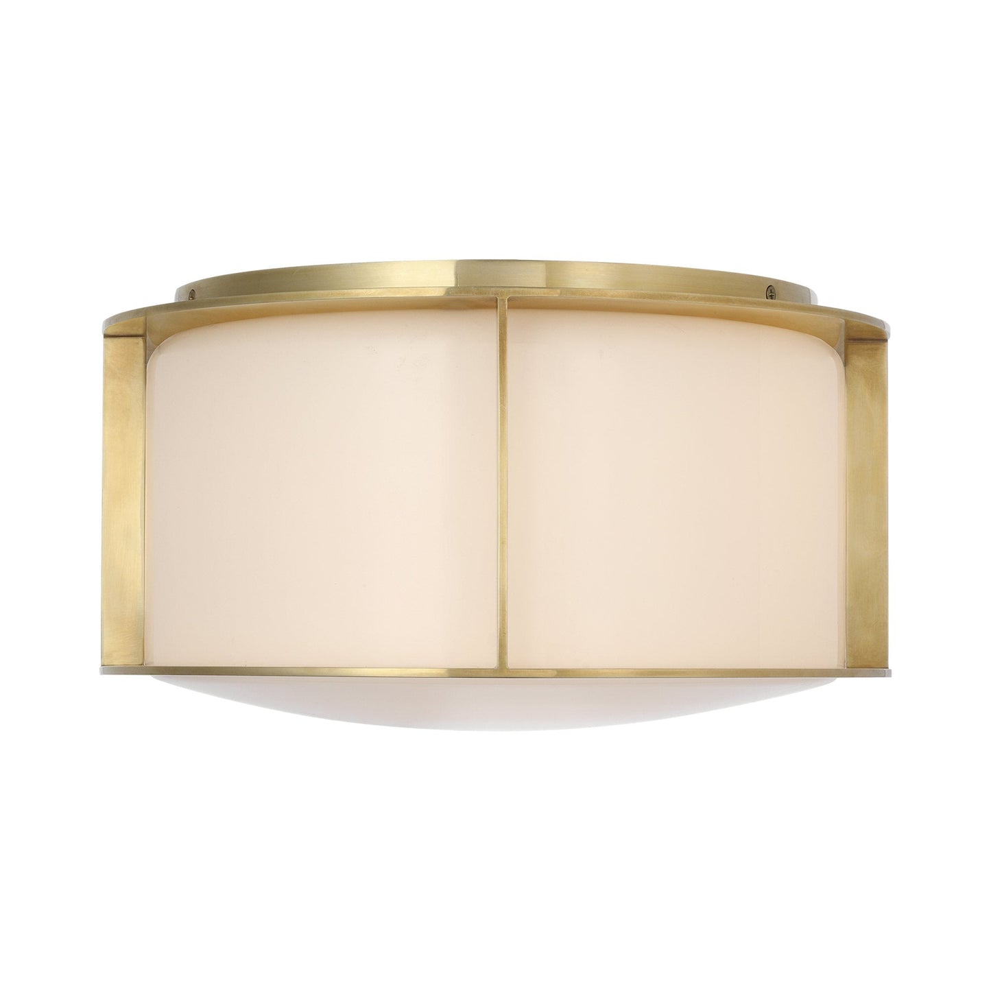 Phinn LED Flush Mount Ceiling Light in Soft Brass.