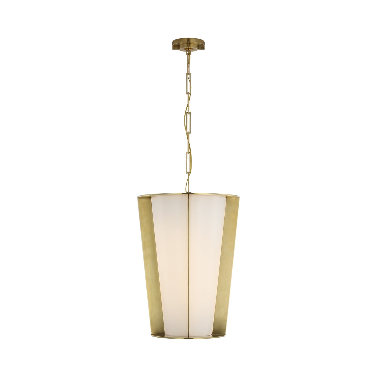 Phinn LED Pendant Light in Soft Brass.