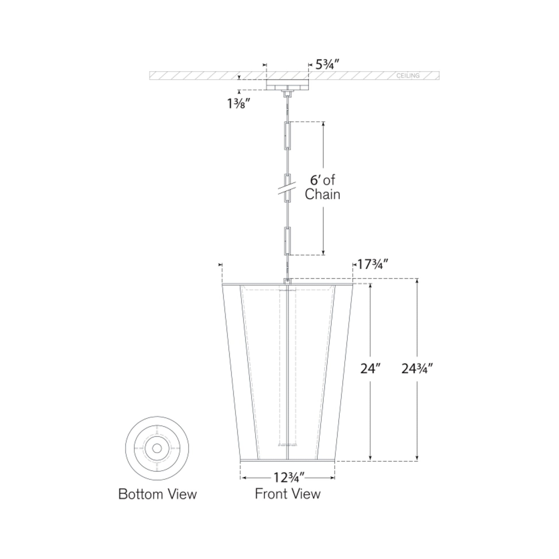 Phinn LED Pendant Light - line drawing.