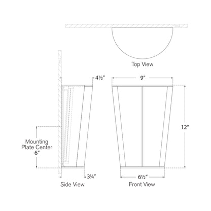 Phinn Tapered LED Wall Light - line drawing.