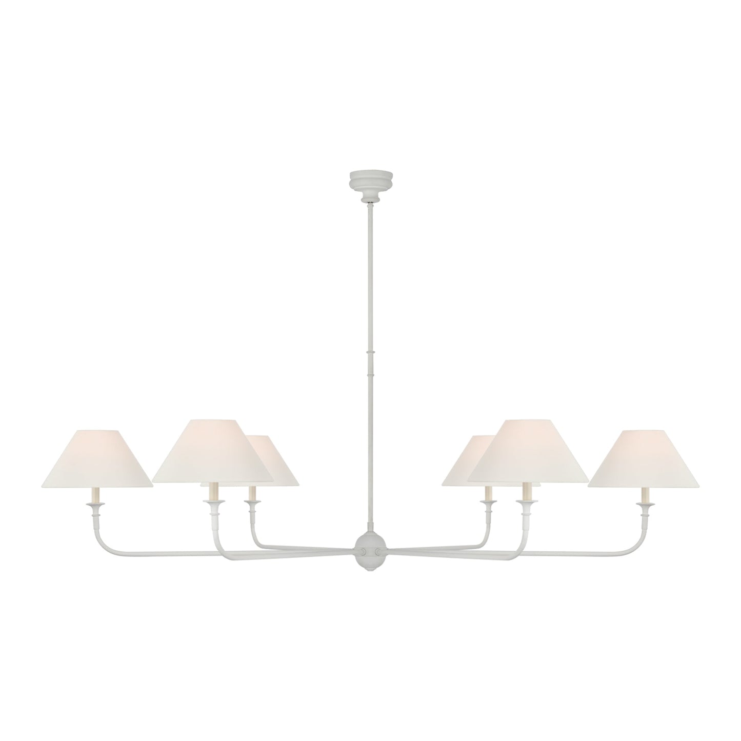 Piaf Chandelier in Plaster White (72-Inch/6-Light).