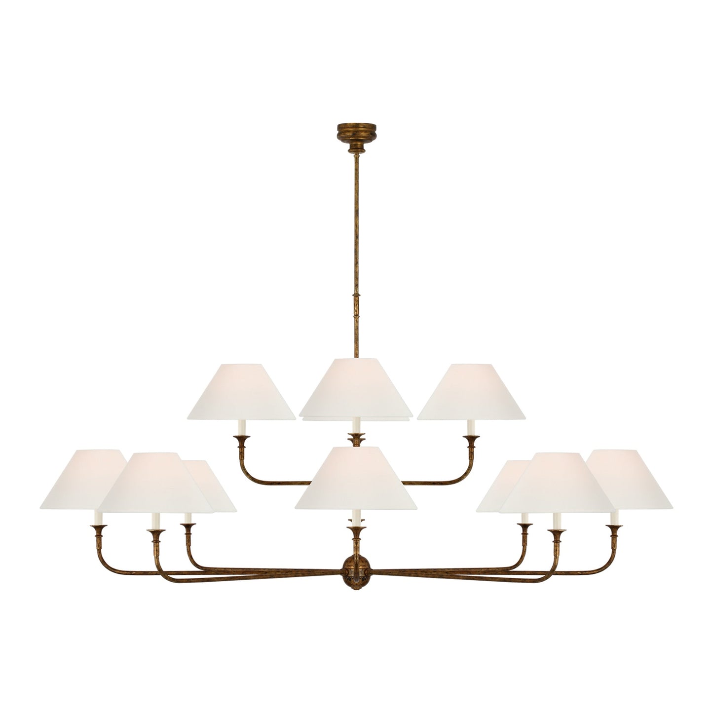 Piaf Chandelier in Antique Gild (72-Inch/12-Light).