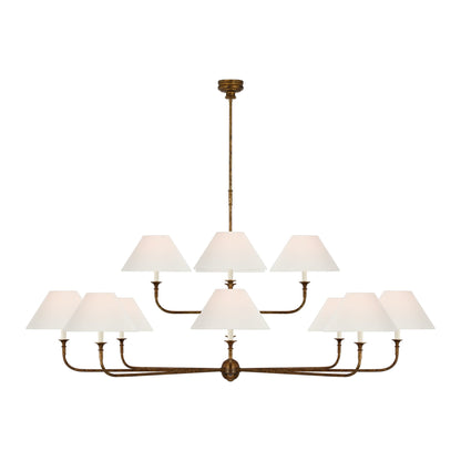 Piaf Chandelier in Antique Gild (72-Inch/12-Light).