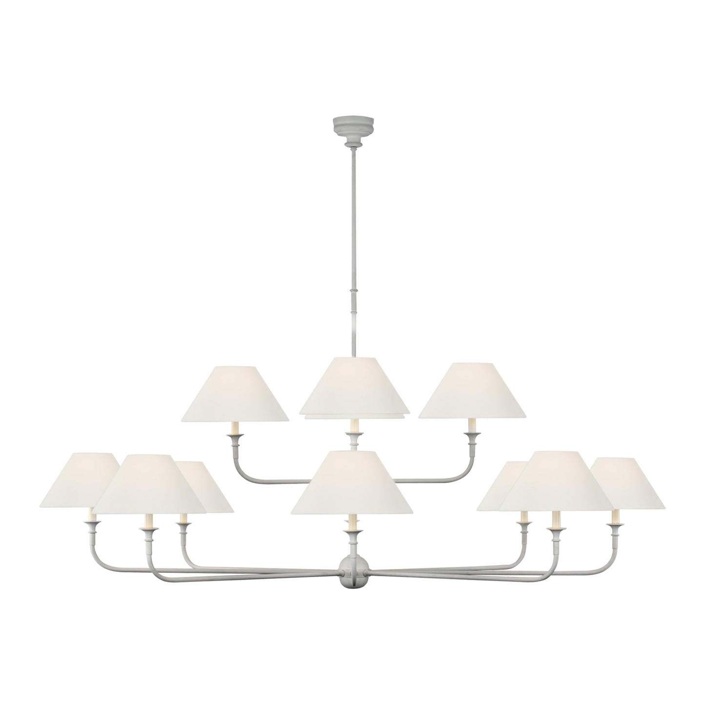 Piaf Chandelier in Plaster White (72-Inch/12-Light).