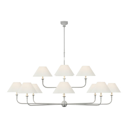 Piaf Chandelier in Plaster White (72-Inch/12-Light).