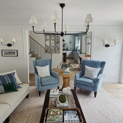 Piaf Chandelier in living room.