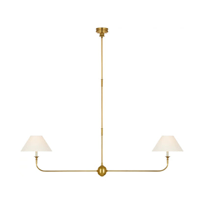 Piaf Linear Pendant Light in Hand-Rubbed Antique Brass.