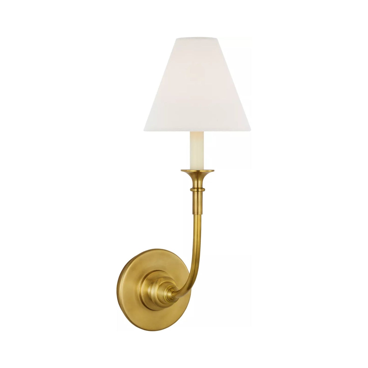 Piaf Wall Light in Hand-Rubbed Antique Brass (1-Light).