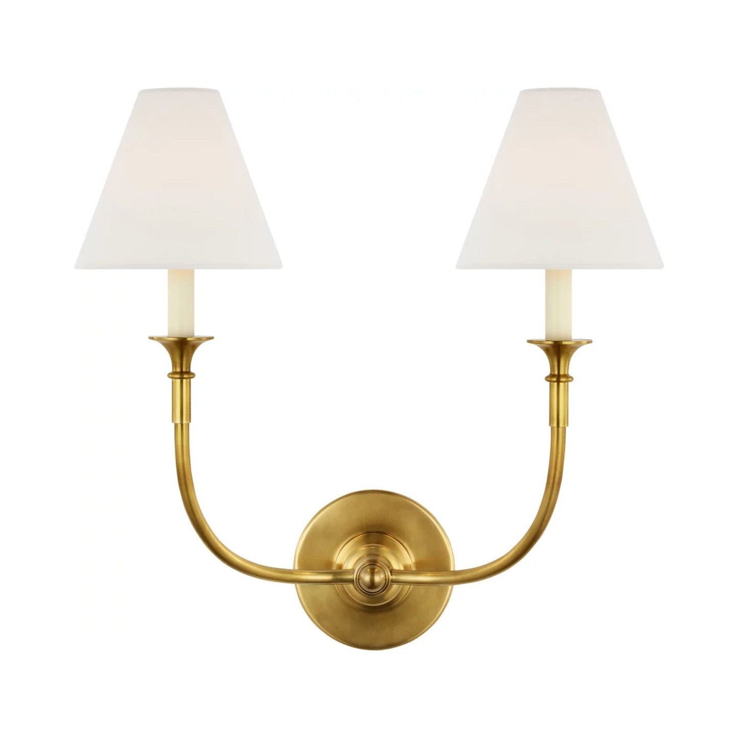 Piaf Wall Light in Hand-Rubbed Antique Brass (2-Light).