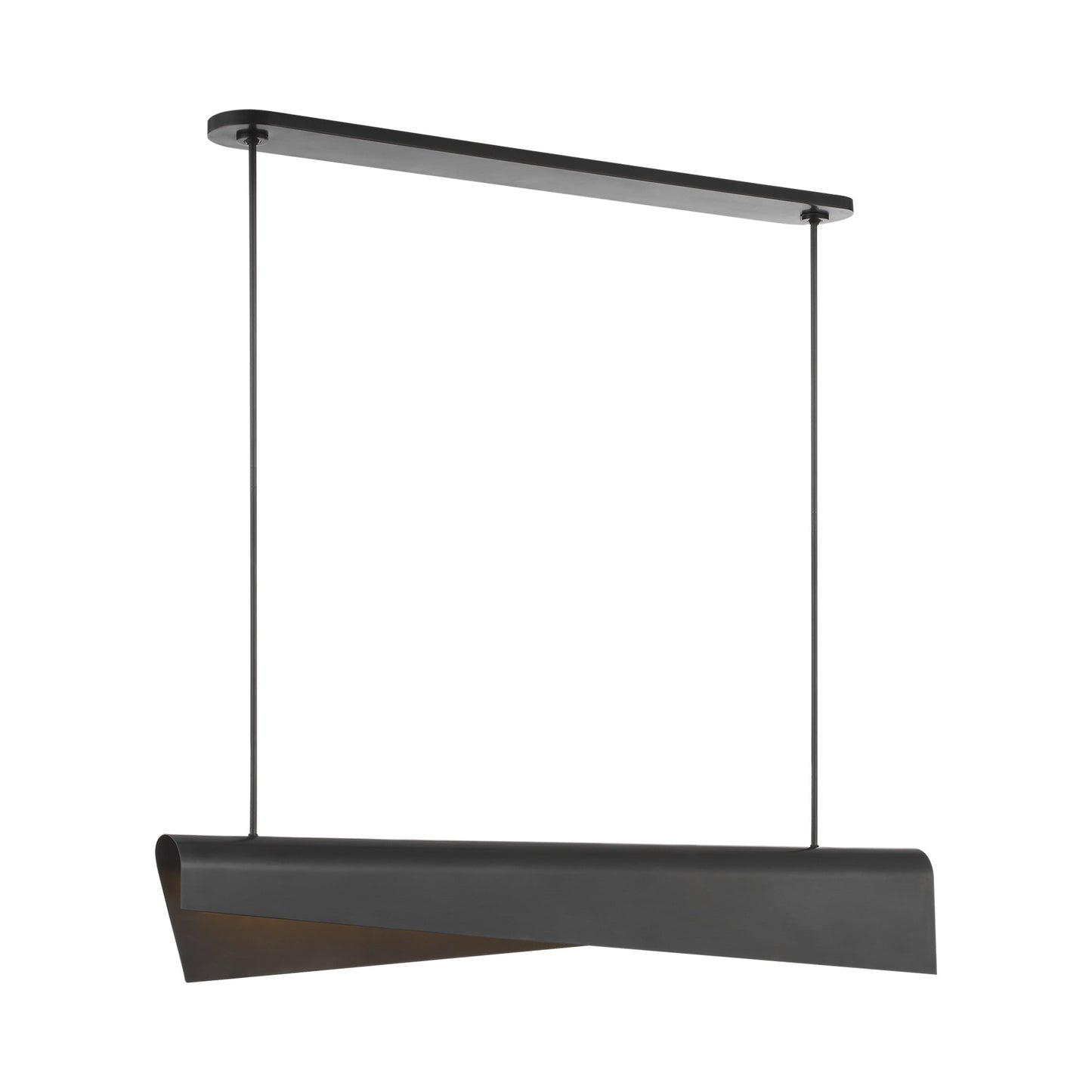 Piel LED Linear Pendant Light in Bronze.