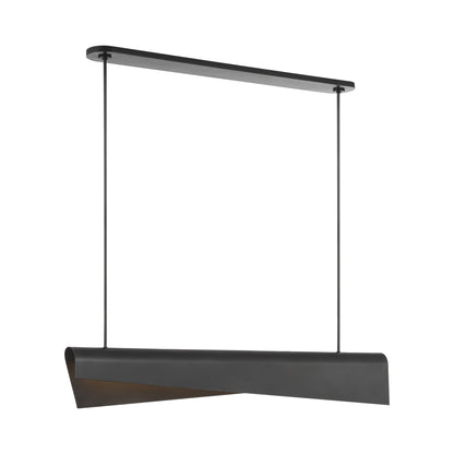 Piel LED Linear Pendant Light in Bronze.