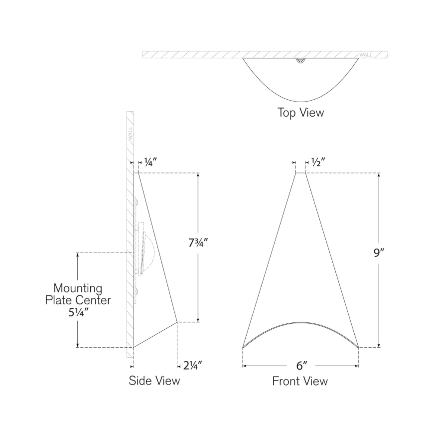 Piel Outdoor LED Wall Light - line drawing.