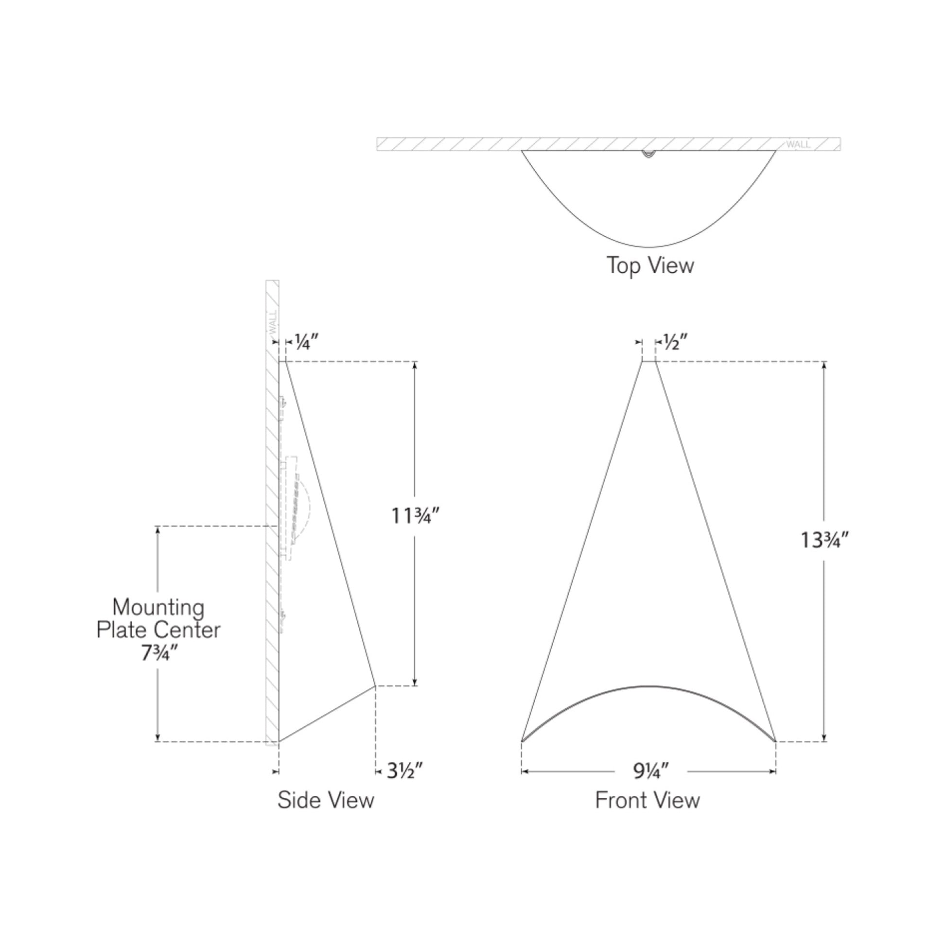 Piel Outdoor LED Wall Light - line drawing.