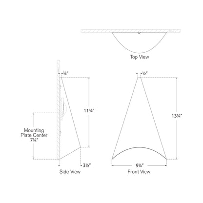 Piel Outdoor LED Wall Light - line drawing.
