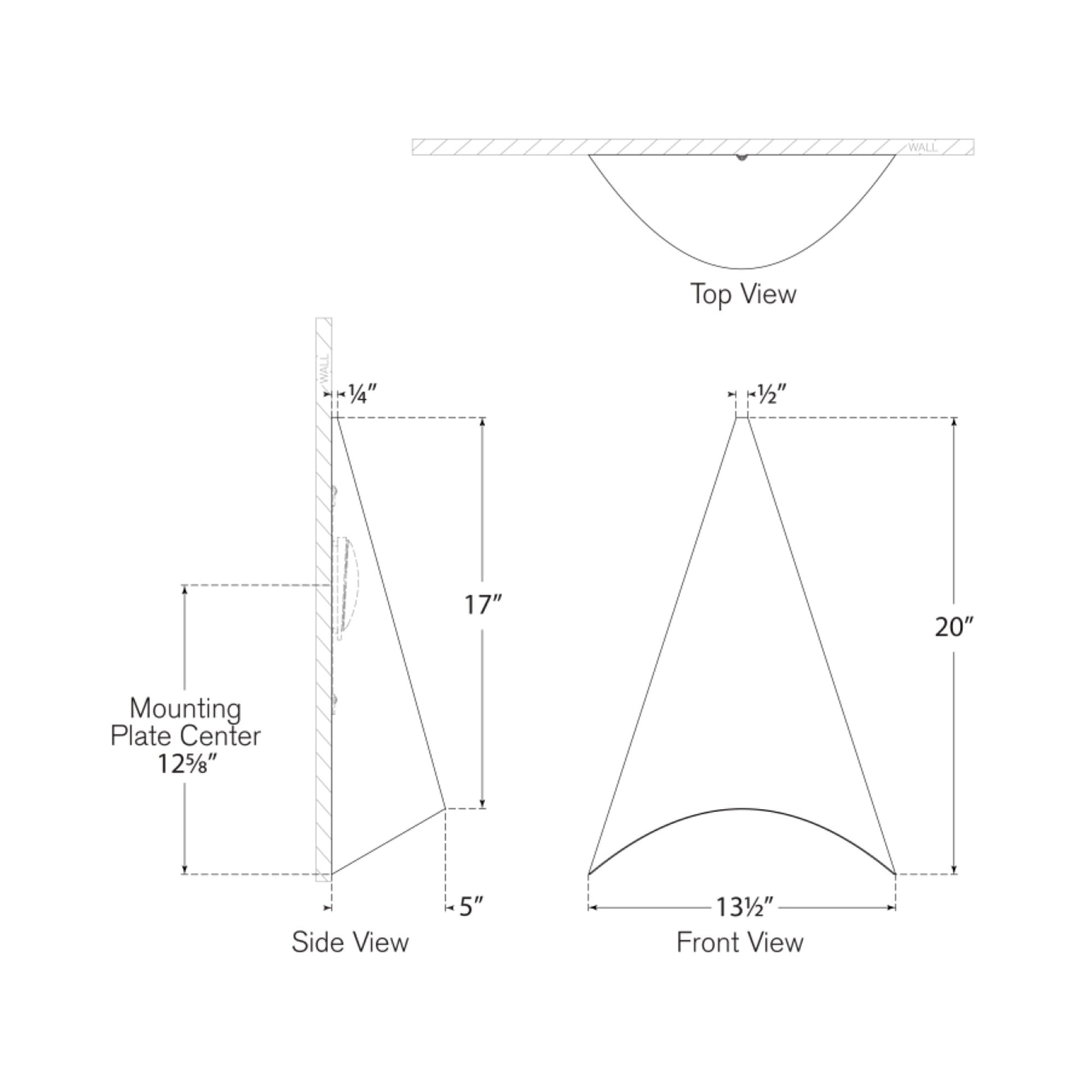 Piel Outdoor LED Wall Light - line drawing.