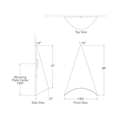 Piel Outdoor LED Wall Light - line drawing.