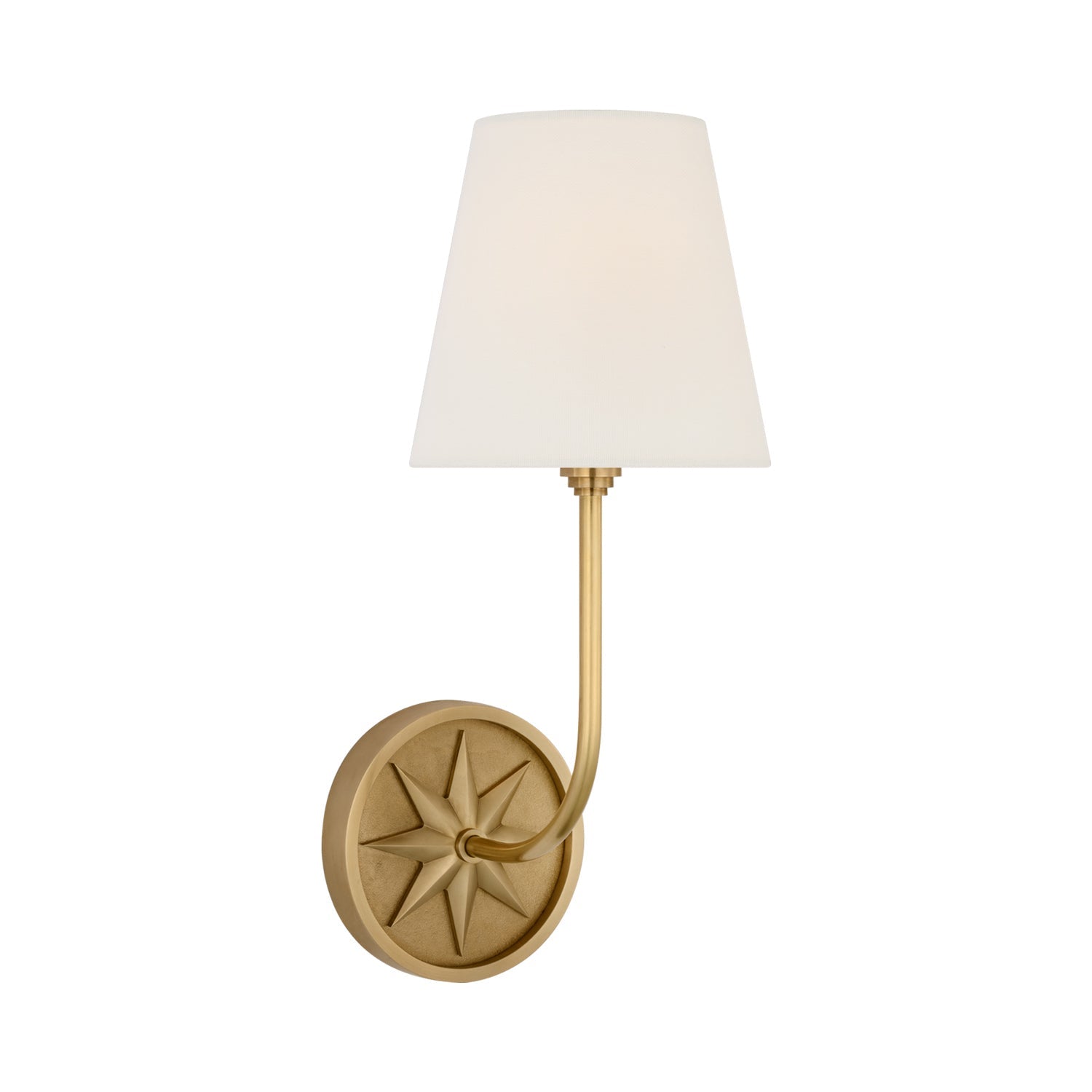 Polaris Wall Light in Antique Burnished Brass (1-Light/14.75-Inch).