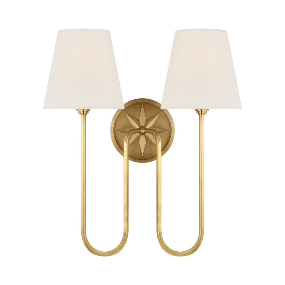Polaris Wall Light in Antique Burnished Brass (2-Light/16.5-Inch).