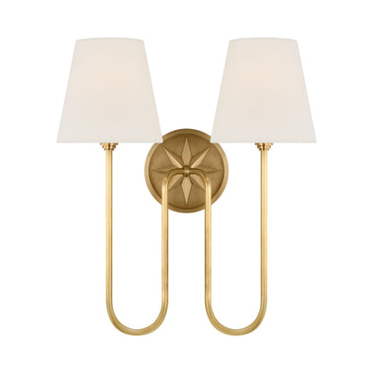 Polaris Wall Light in Antique Burnished Brass (2-Light/16.5-Inch).