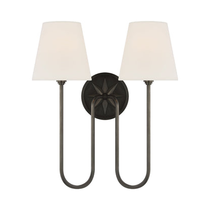 Polaris Wall Light in Bronze (2-Light/16.5-Inch).