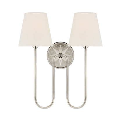 Polaris Wall Light in Polished Nickel (2-Light/16.5-Inch).