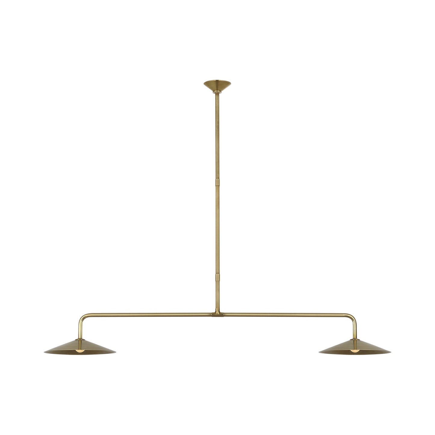 Ponce LED Linear Pendant Light in Hand-Rubbed Antique Brass/Hand-Rubbed Antique Brass.