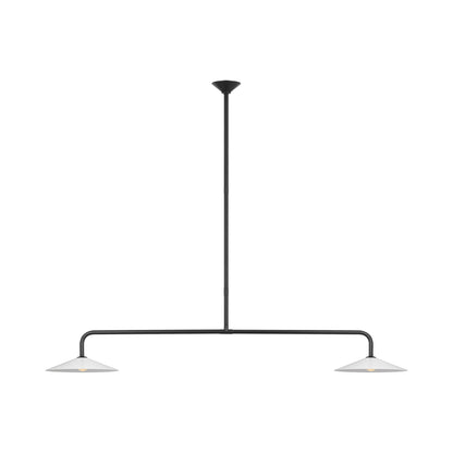 Ponce LED Linear Pendant Light in Modern Iron/White Glass.
