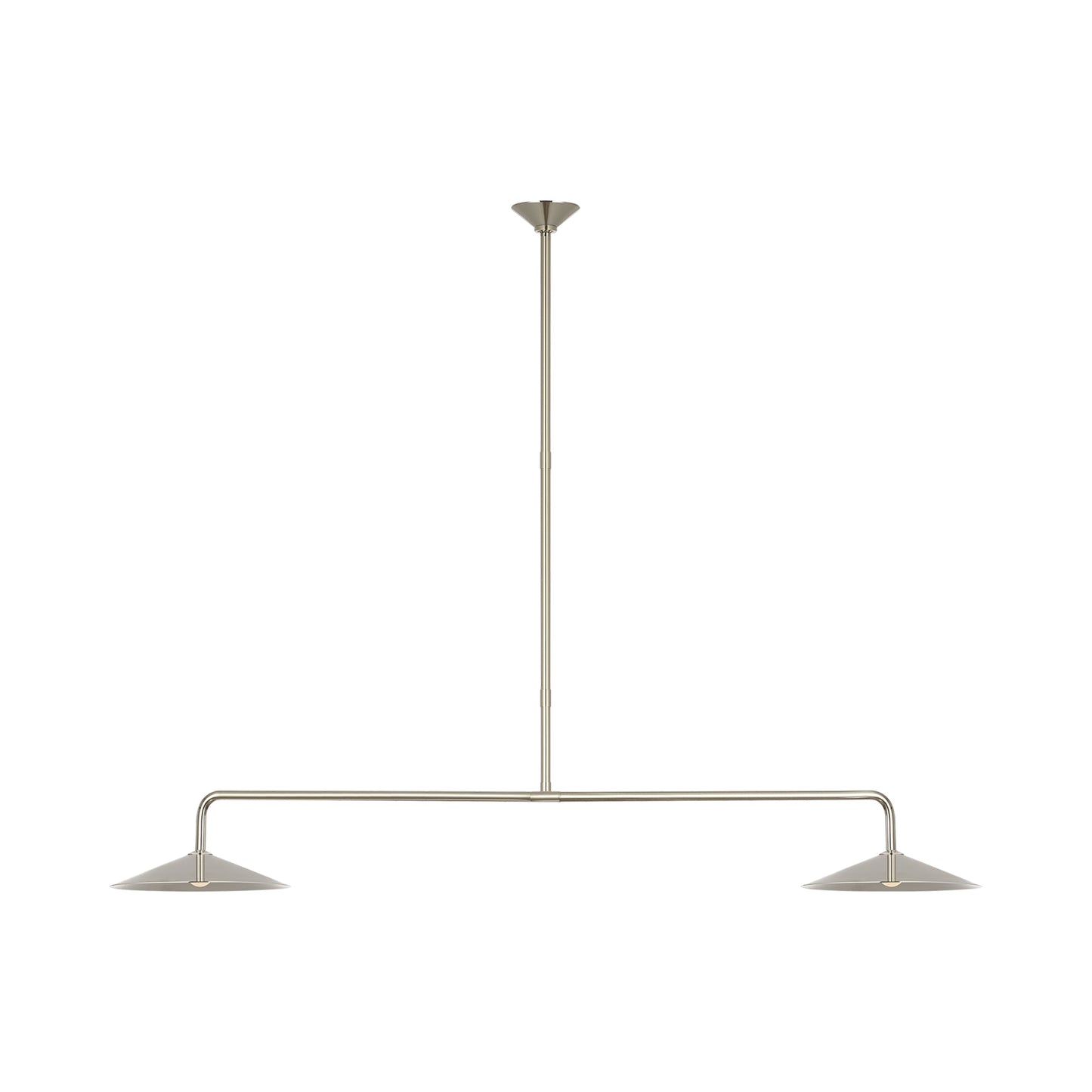 Ponce LED Linear Pendant Light in Polished Nickel/Polished Nickel.